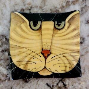 Black and Cream Cat Brooch